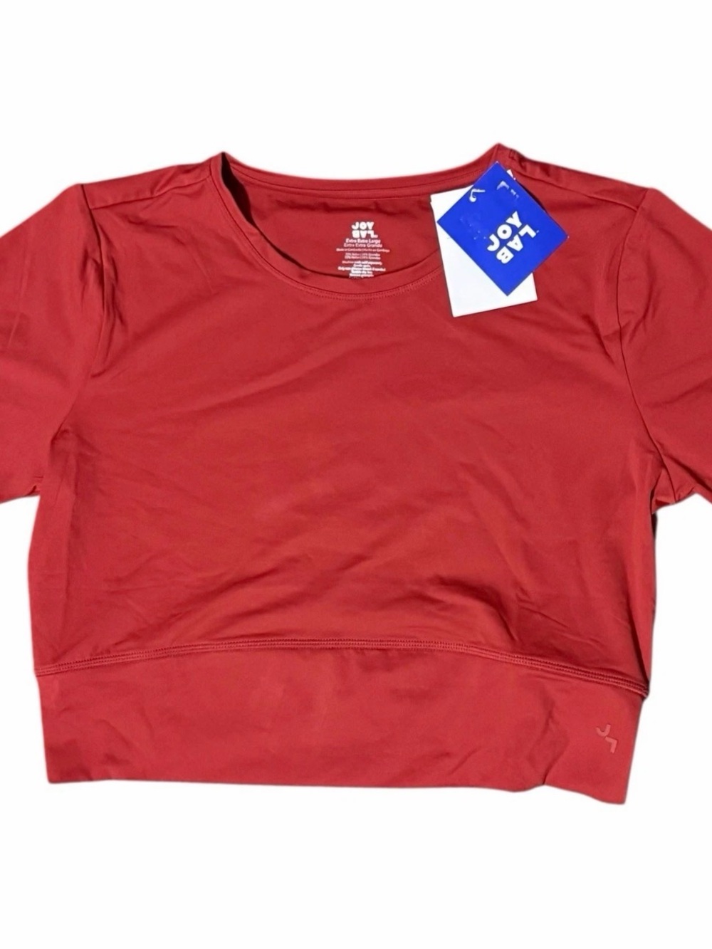 Joy Lab Women's Cropped Stretch Seamless Short Sleeve Shirt Size XXL D32